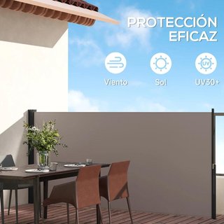 Toldo Lateral Retráctil Anti UV Privacidad Gris