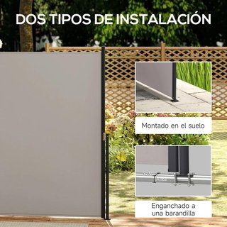 Toldo Lateral Retráctil Anti UV Privacidad Gris