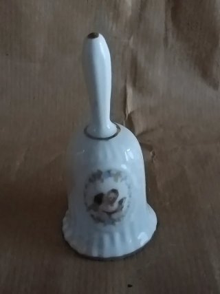 Set 4 campanelle decorative vetro e ceramica