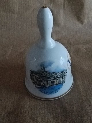 Set 4 campanelle decorative vetro e ceramica
