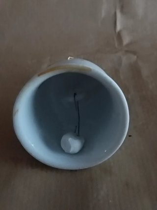 Set 4 campanelle decorative vetro e ceramica