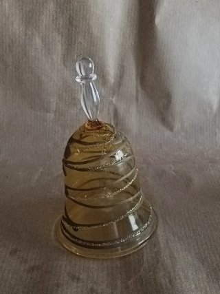 Set 4 campanelle decorative vetro e ceramica