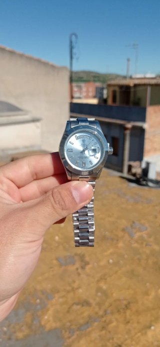 Day-Date Azul Plata