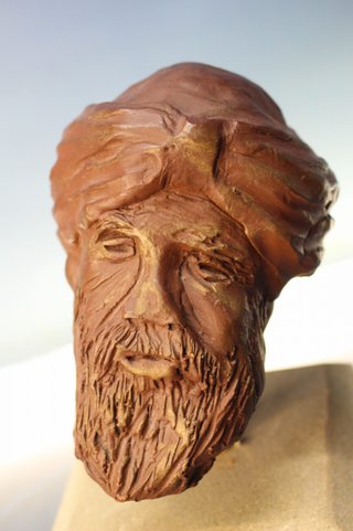 Escultura terracota Personaje con turbante.