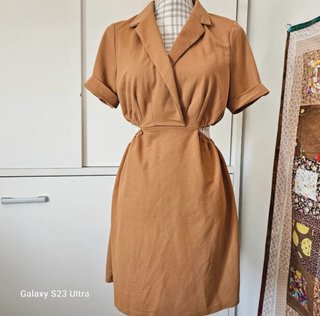 Vestido vintage marrón albero nuevo talla M