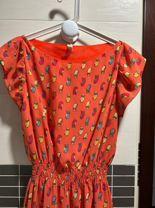 Vestido naranja M loros