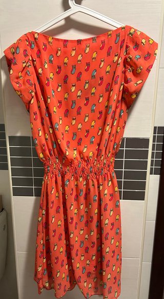 Vestido naranja M loros