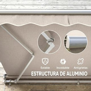 Toldo Retráctil 295x250 Manivela Ajustable Crema