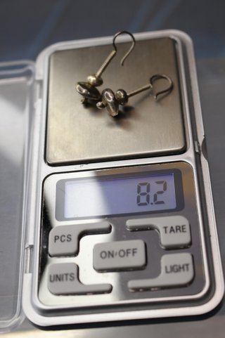 2. Pendientes de anzuelo plata. Sin firma ni contraste.