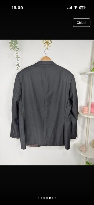 Hugo Boss Blazer Lana Vergine Grigio XXL