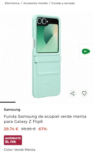 Funda Samsung Flip 6 Verde Menta