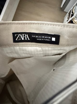 Pantalón Zara Talla 38 Beige Traje