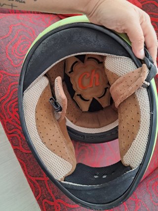 Casco integral moto verde