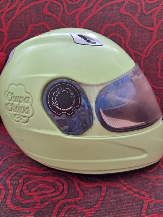 Casco integral moto verde
