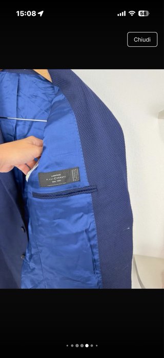 Blazer Fratelli Cerruti Lana Blu Taglia L