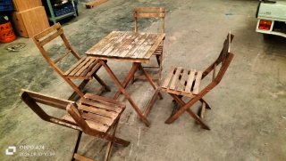 Conjunto Mesa y Sillas Madera Terraza