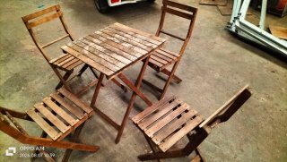 Conjunto Mesa y Sillas Madera Terraza