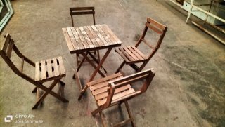 Conjunto Mesa y Sillas Madera Terraza