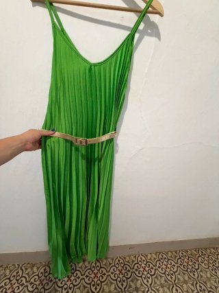 Vestido fiesta verde lima