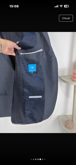 Blazer Cool Code Lana Grigio Azzurro Taglia L