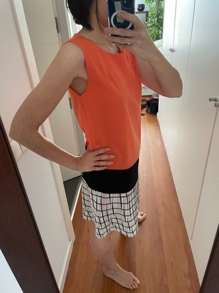 Vestido Kling Talla 2 Naranja y Blanco