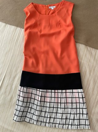 Vestido Kling Talla 2 Naranja y Blanco