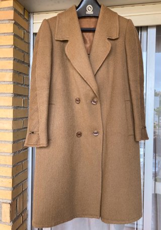 Abrigo Lana Vintage Beige Mujer