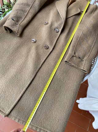Abrigo Lana Vintage Beige Mujer