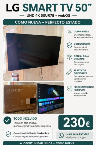 LG Smart TV 50 UHD 4K 50UR78