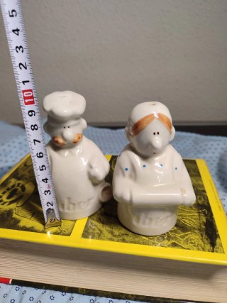 Juego Salero Pimentero Vintage Cocineros Cerámica