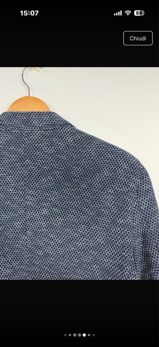 Blazer Porto Maltese cotone blu texture M