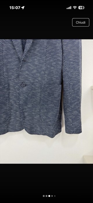 Blazer Porto Maltese cotone blu texture M