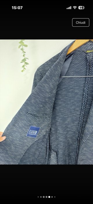 Blazer Porto Maltese cotone blu texture M