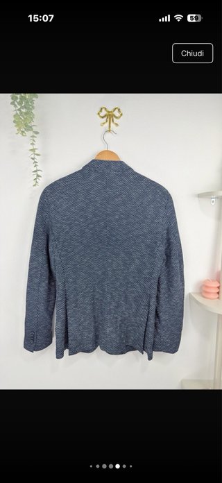 Blazer Porto Maltese cotone blu texture M