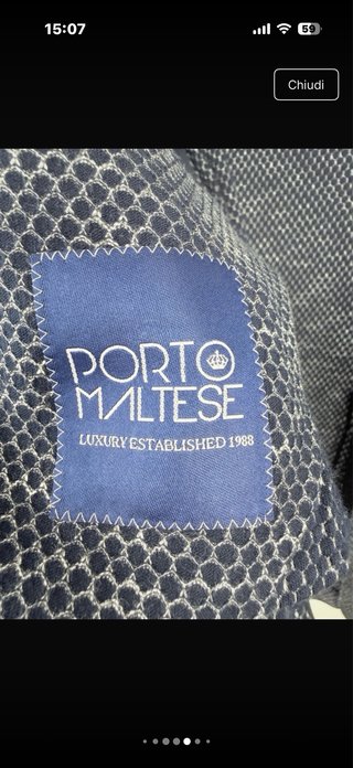Blazer Porto Maltese cotone blu texture M