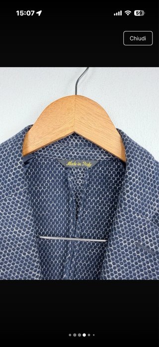 Blazer Porto Maltese cotone blu texture M