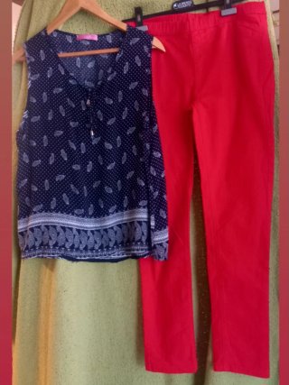 Lote ropa mujer Talla 42, pantalón y blusa.