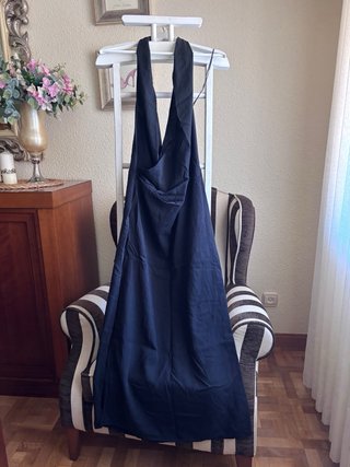 Vestido Zara Halter Espalda Descubierta Negro