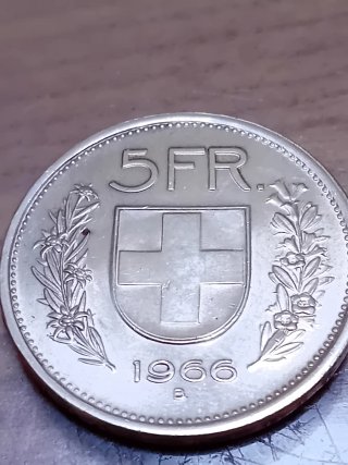 Moneda 5 Francos Suizos Plata 900