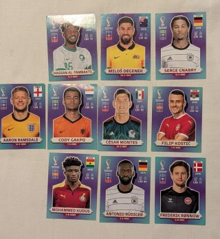 Lote 10 x  cromos Panini Mundial Qatar 2022