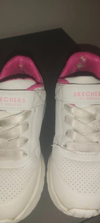 Scarpe bimba Skechers bianche rosa