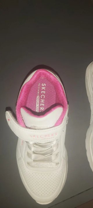 Scarpe bimba Skechers bianche rosa