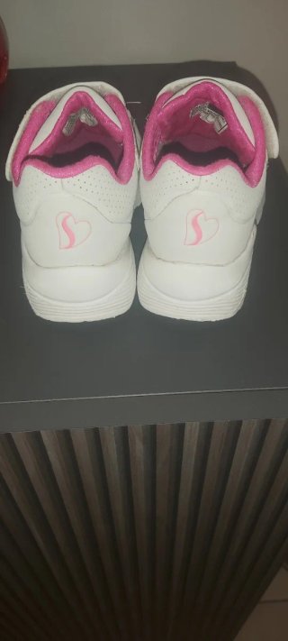 Scarpe bimba Skechers bianche rosa