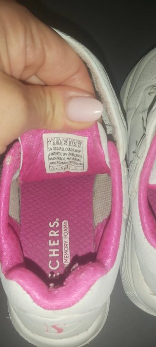 Scarpe bimba Skechers bianche rosa