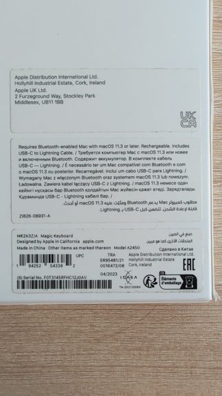 Teclado Apple Magic Keyboard Bluetooth USB-C
