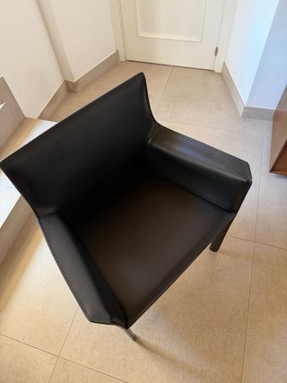 Sillas de comedor de piel negras