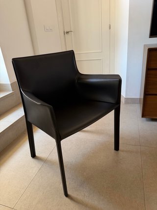 Sillas de comedor de piel negras