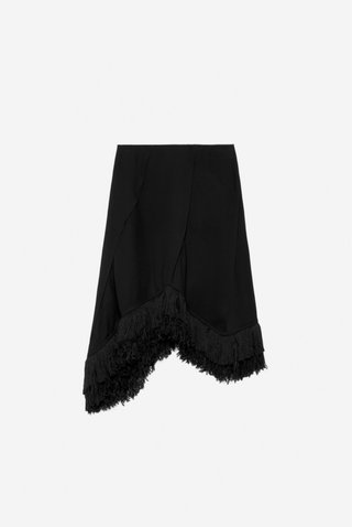 Falda Zara flecos asimétrica
