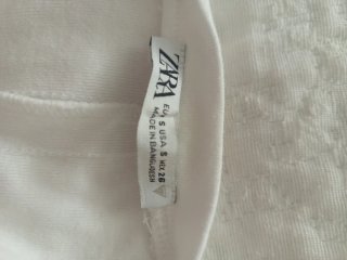 Zara Top Blanco Ruched Talla XS