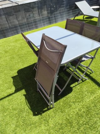 Conjunto Mesa y Sillas Terraza Plegable